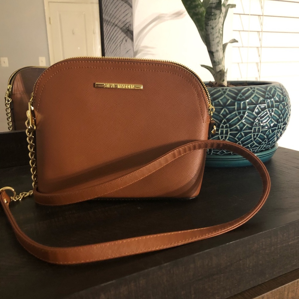 Steve Madden Brown Crossbody Bag with Gold Hardware